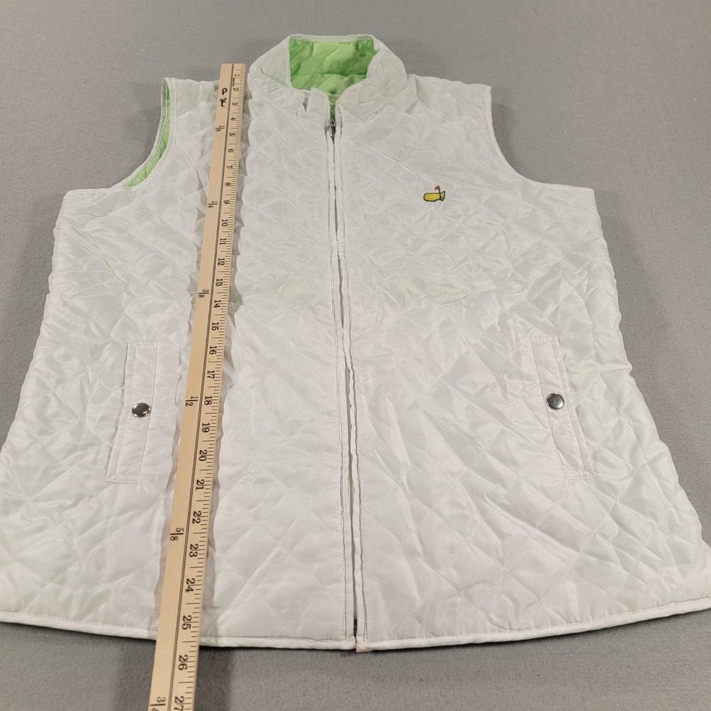 Magnolia Lane Masters Golf Quilted Reversible Puffer Vest White Green Women's L - Picture 6 of 12